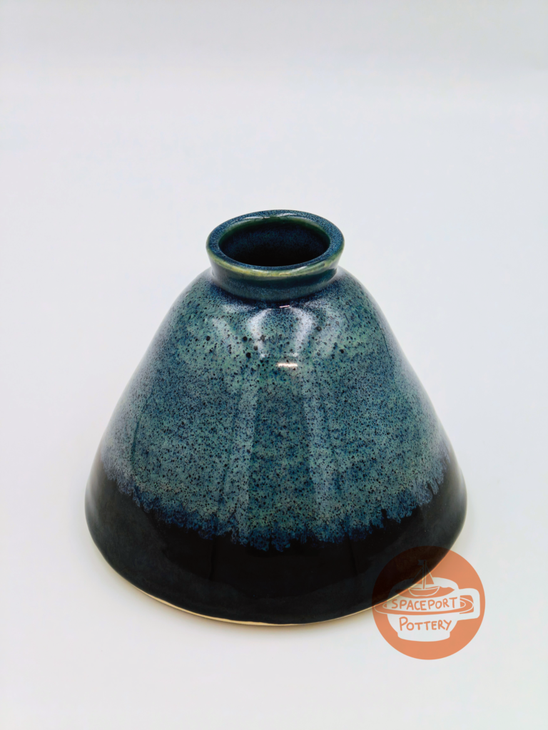 Home Stoneware Buoy Vase in a stormy sea glaze.