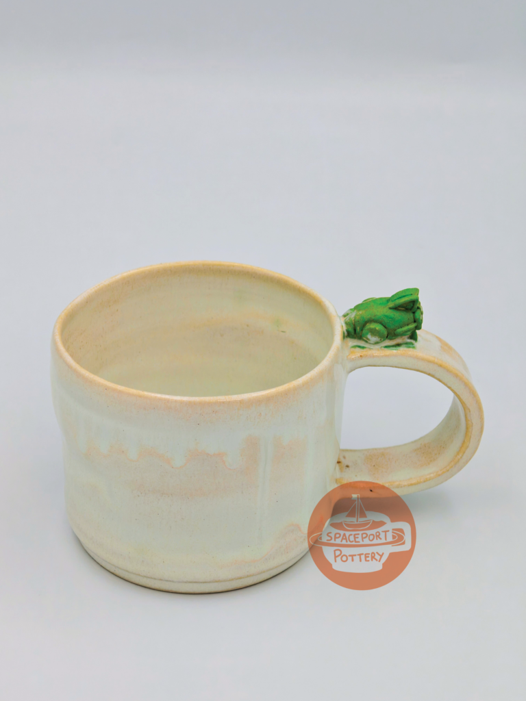 Home Stoneware wheel-thrown Rocket Mug with sandy white glaze.